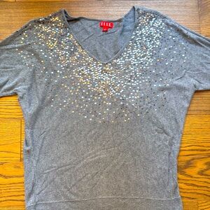 V Neck Sequin Top